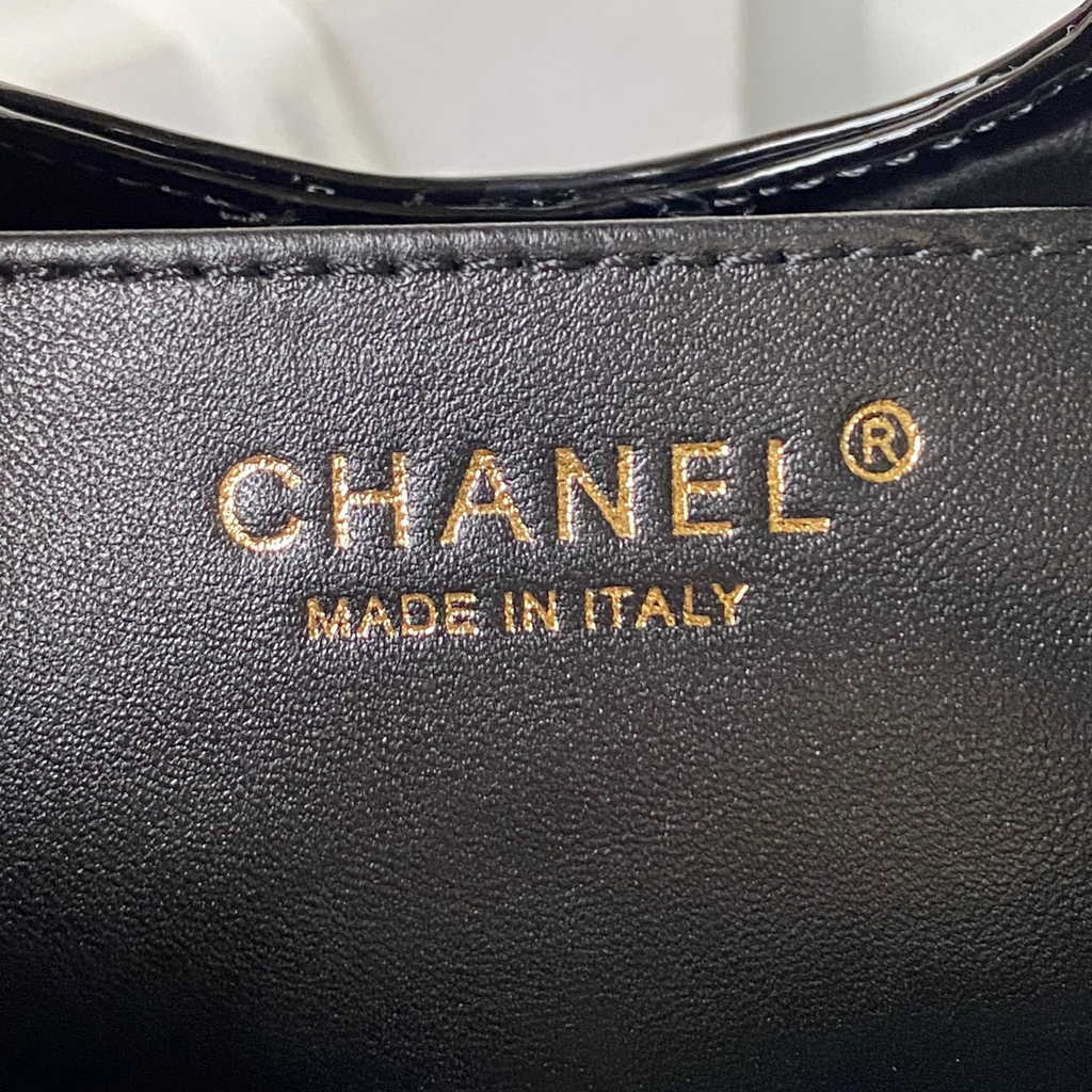 Chanel 31 mini shopping bag AS4133 Green Black Patent calfskin