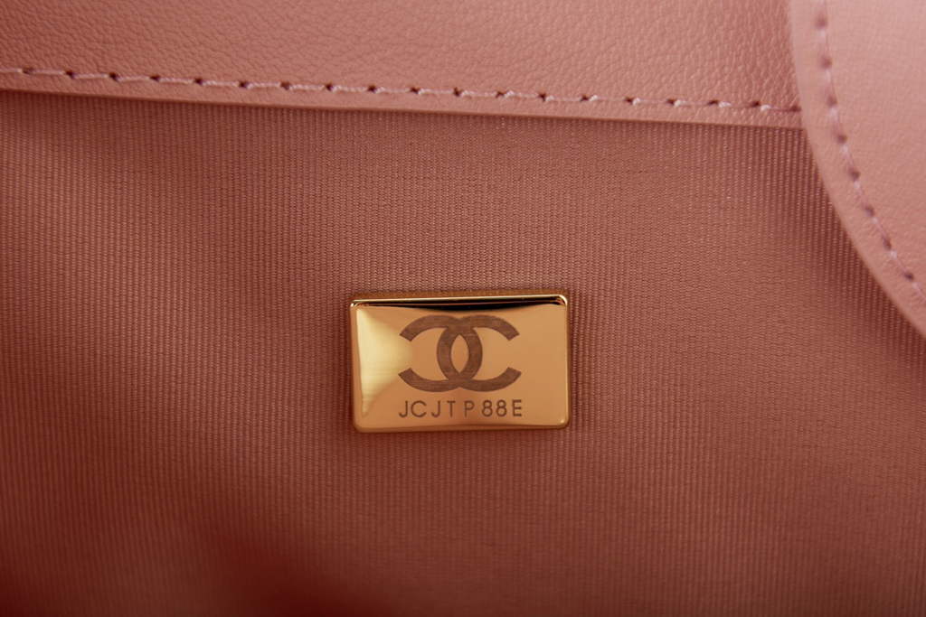 Chanel 66941 Large Shopping Bag Wool Tweed Pink