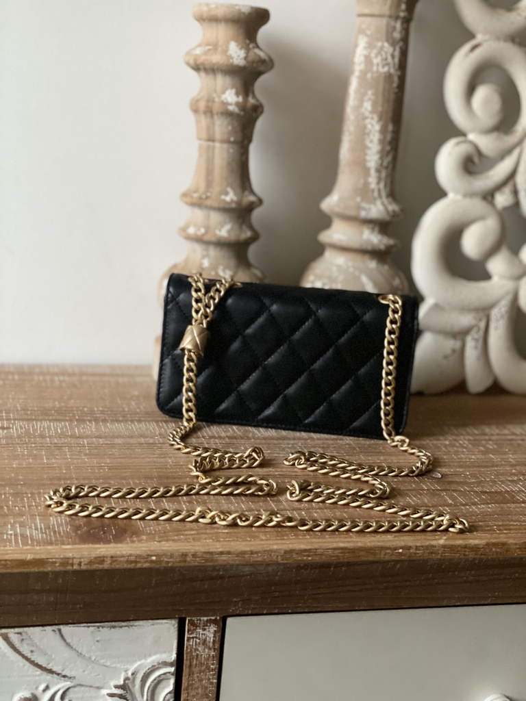 Chanel 81224 Mini Shoulder Bag Lambskin In Black