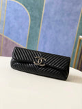 Chanel 86015 Evening Bag deer Leather black