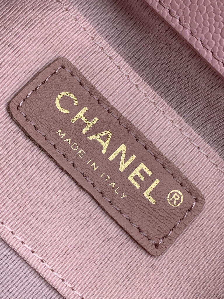Chanel AS3787 Small backpack Grained shiny calfskin gold Light Pink