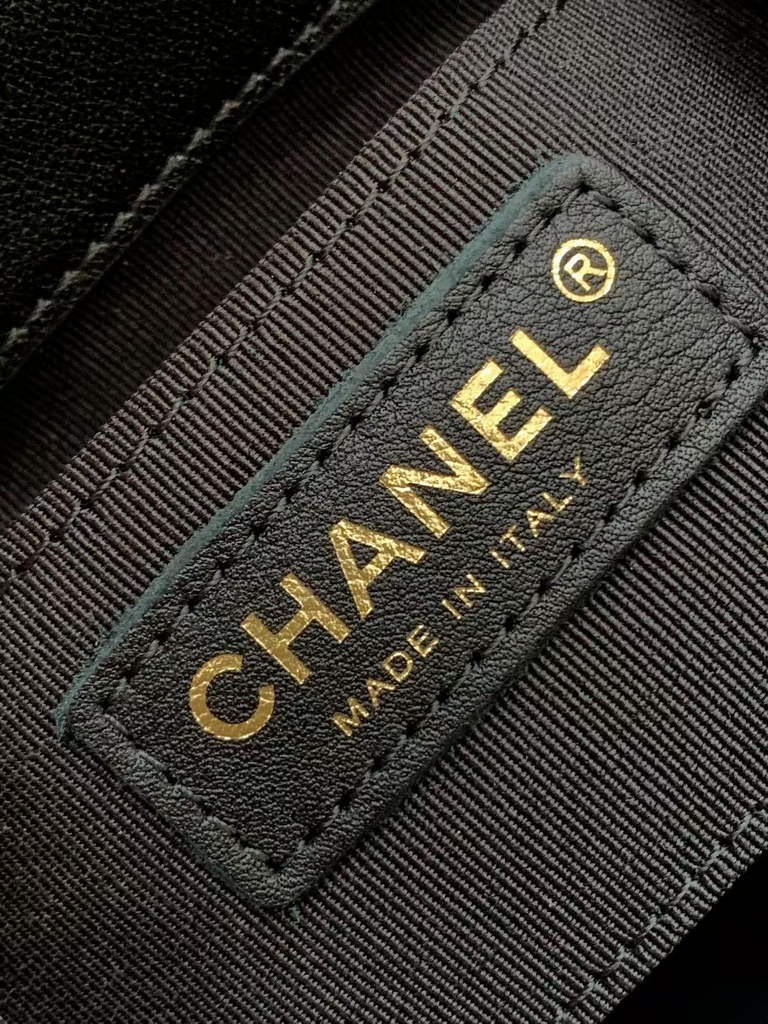 Chanel AS3787 Small backpack Lambskin gold Black