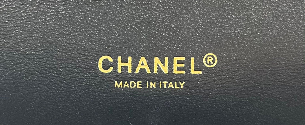 Chanel A01112 Classic Handbag Black Velvet Enamel Gold-Tone Metal