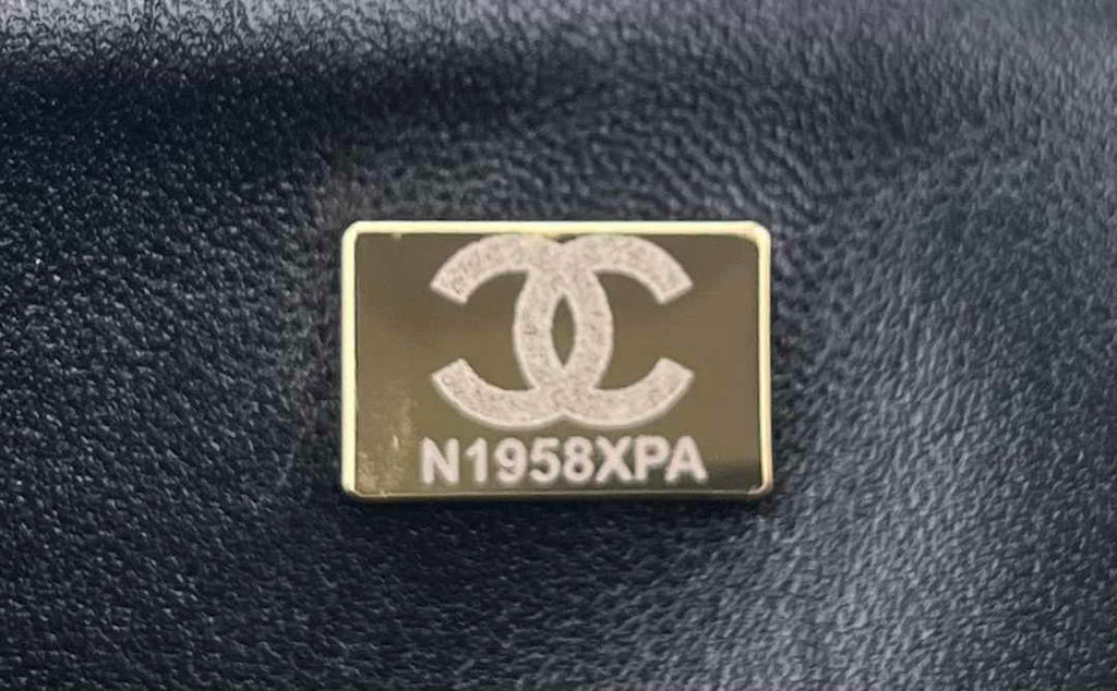 Chanel A01112 Classic Handbag Black Velvet Enamel Gold-Tone Metal
