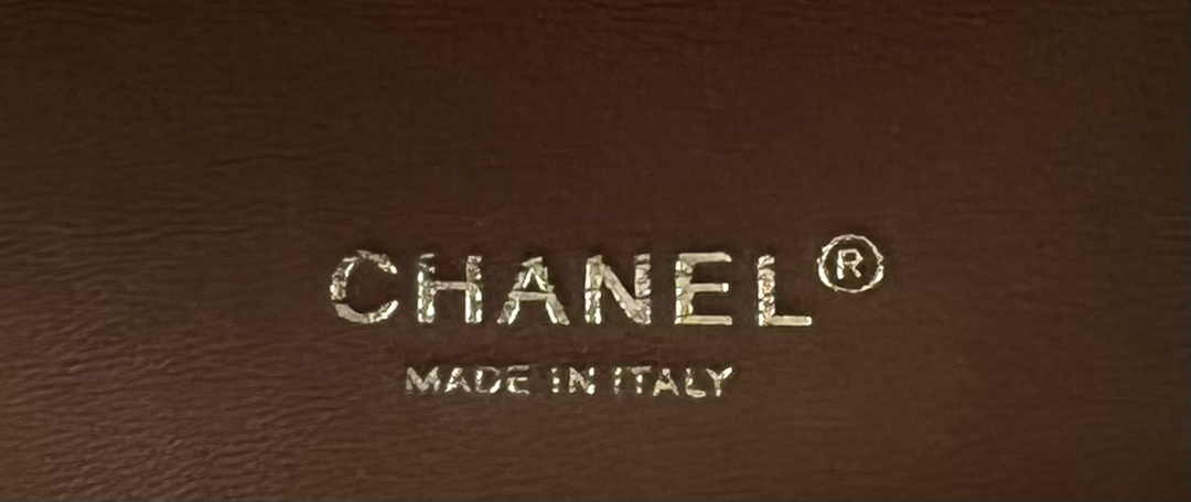 Chanel A01112 Classic Handbag Brown Velvet Enamel Gold-Tone Metal