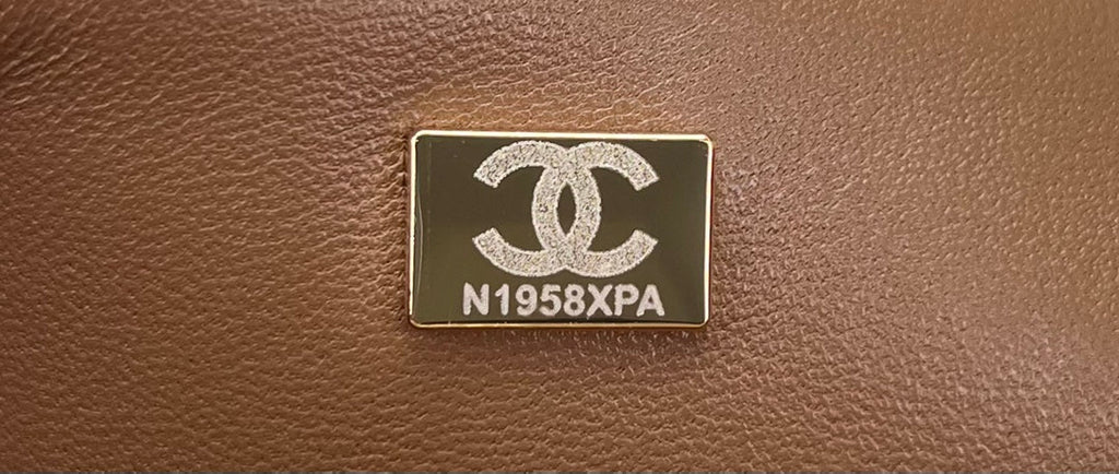 Chanel A01112 Classic Handbag Brown Velvet Enamel Gold-Tone Metal