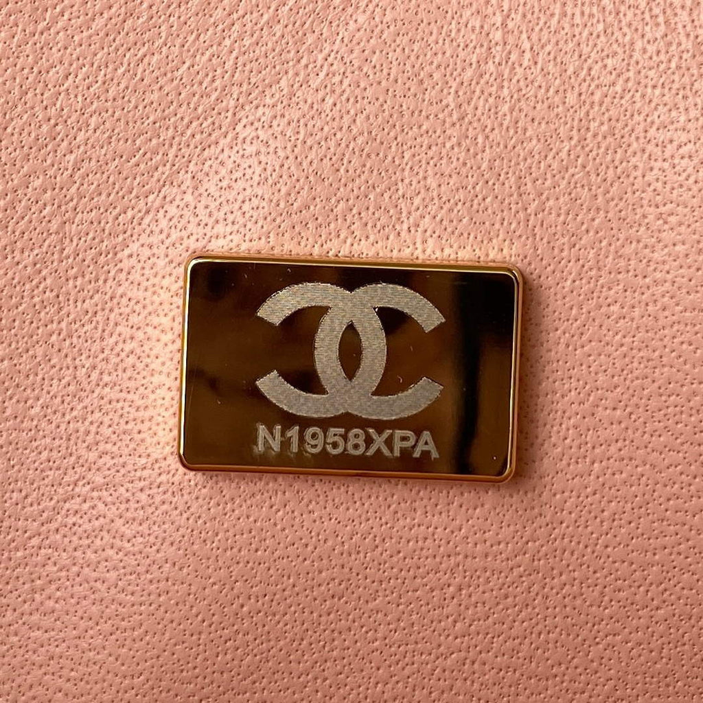 Chanel A01112 Classic Handbag Grained Calfskin Pink Gold