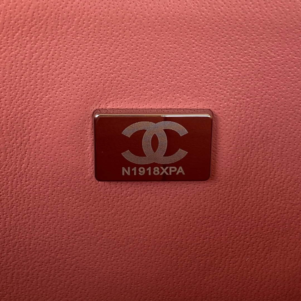 Chanel A01112 Classic Handbag Lambskin Pink Silver