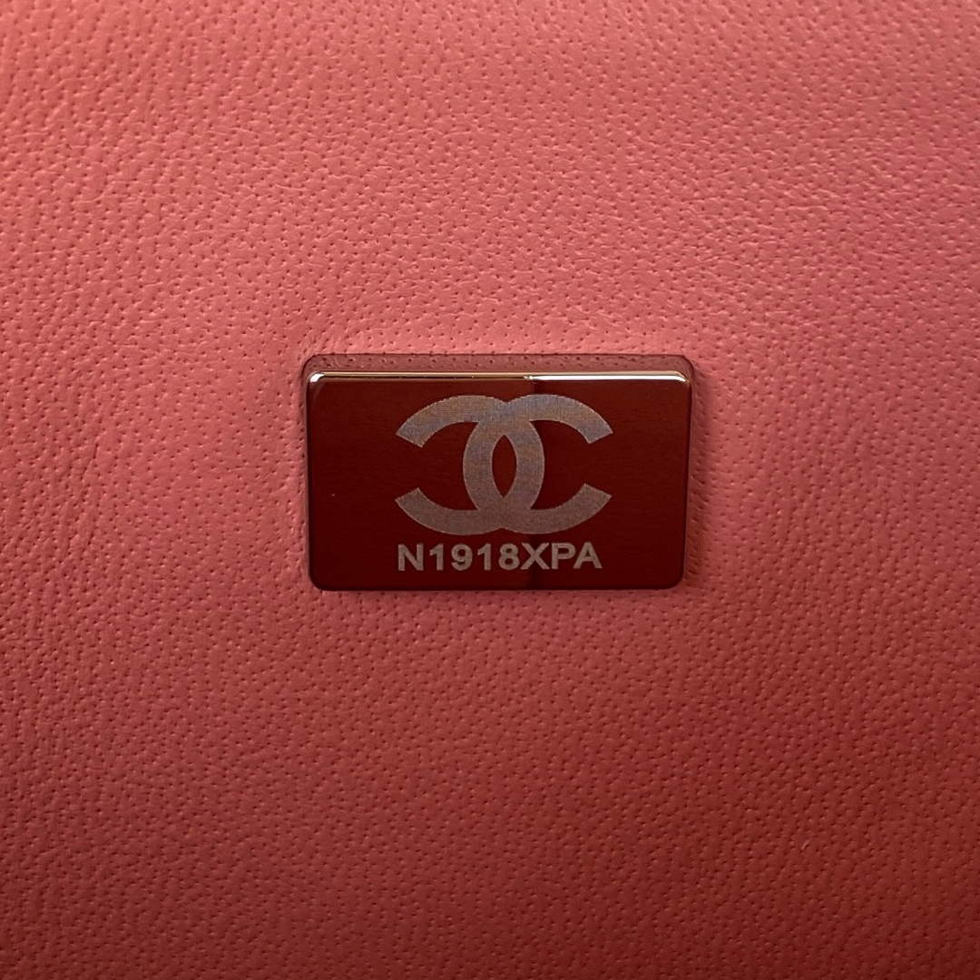 Chanel A01112 Classic Handbag Lambskin Pink Silver