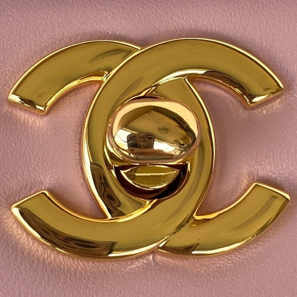 Chanel A01112 Classic Handbag Lambskin Light Pink Gold