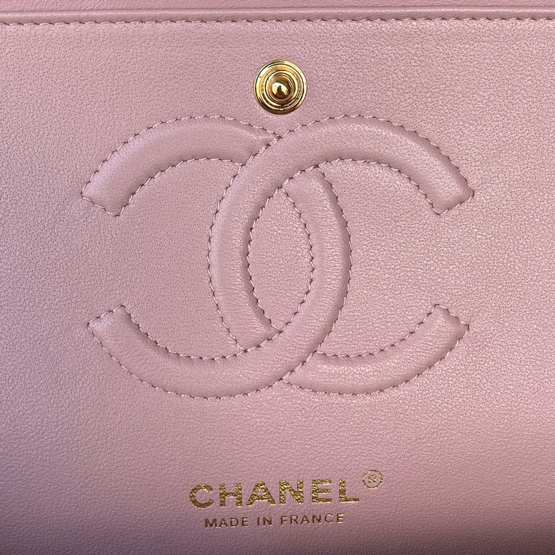 Chanel A01112 Classic Handbag Lambskin Light Pink Gold