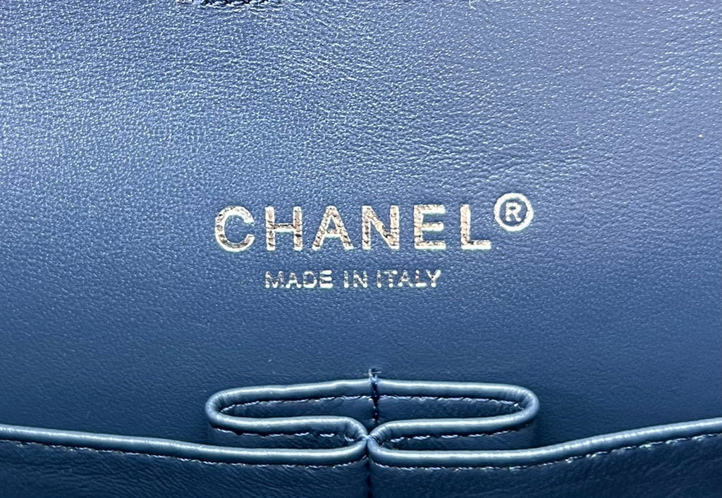 Chanel A01112 Classic Handbag Wool Tweed Gold-Tone Metal Black Blue