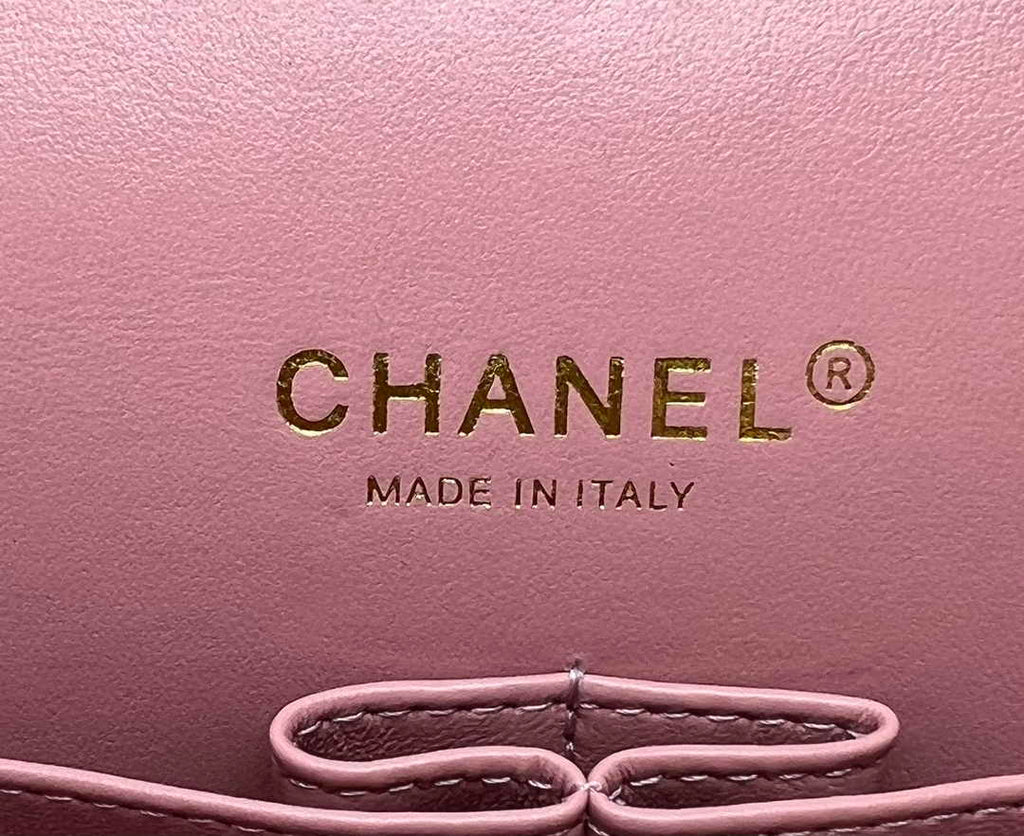 Chanel A01112 Classic Handbag Wool Tweed Gold-Tone Metal Pink