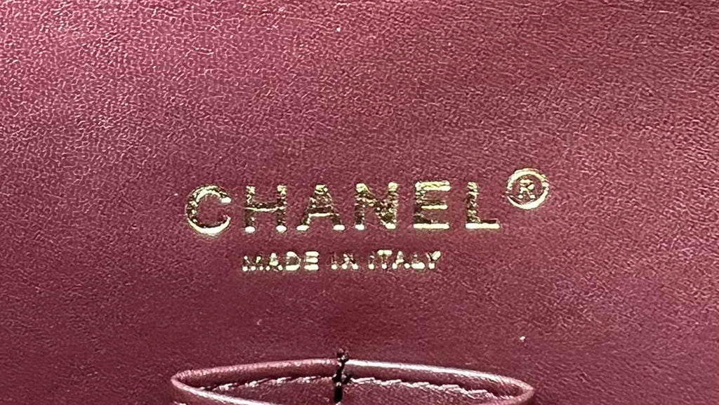 Chanel A01112 Classic Handbag Wool Tweed Gold-Tone Metal Beige Red