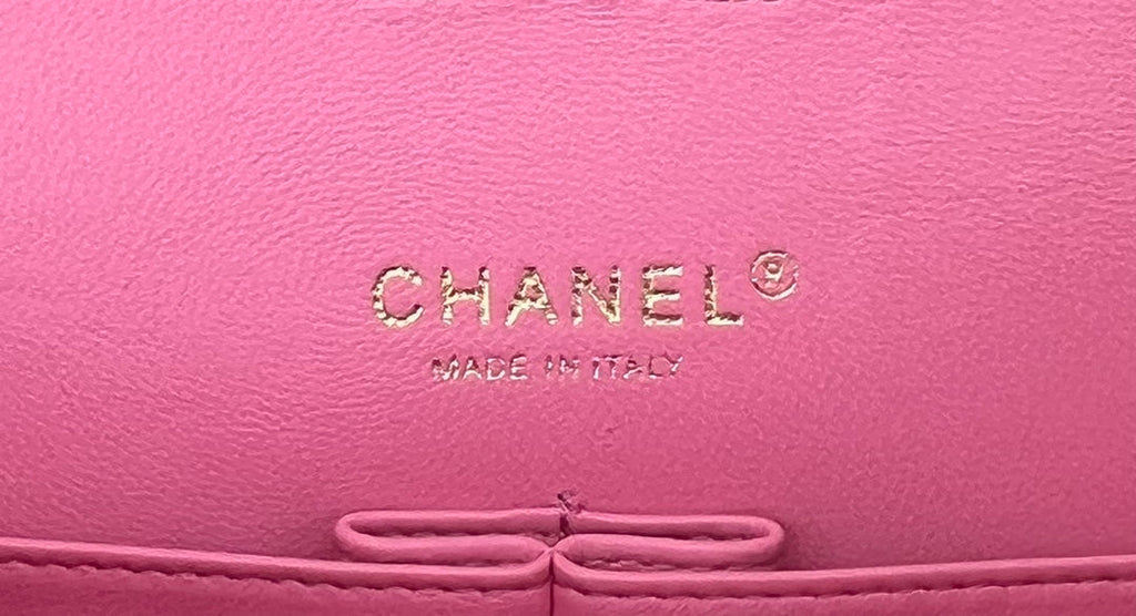 Chanel A01112 Classic Handbag Pink Wool Tweed Gold-Tone Metal