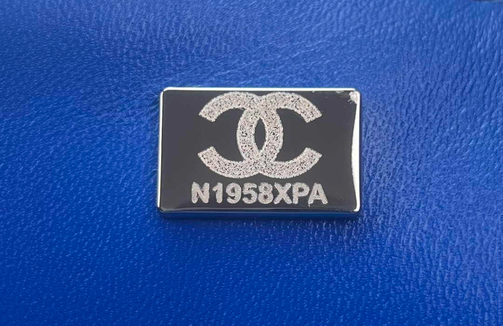 Chanel A01112 Classic Handbag Blue Wool Tweed Gold-Tone Metal