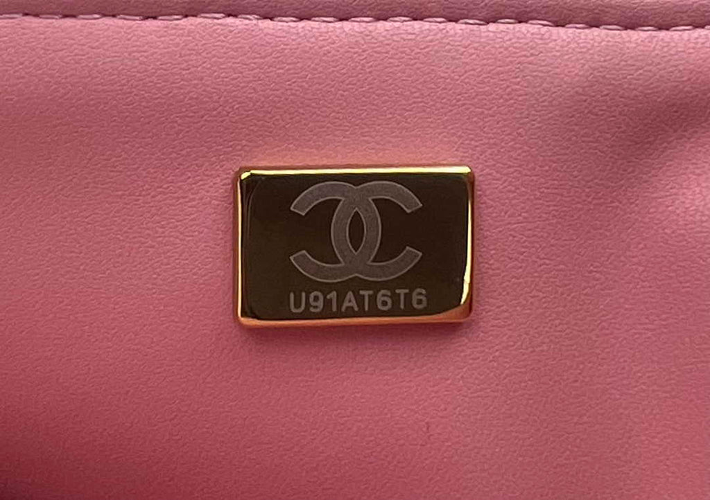 Chanel A01112 Classic Handbag Light Pink Wool Tweed Gold-Tone Metal