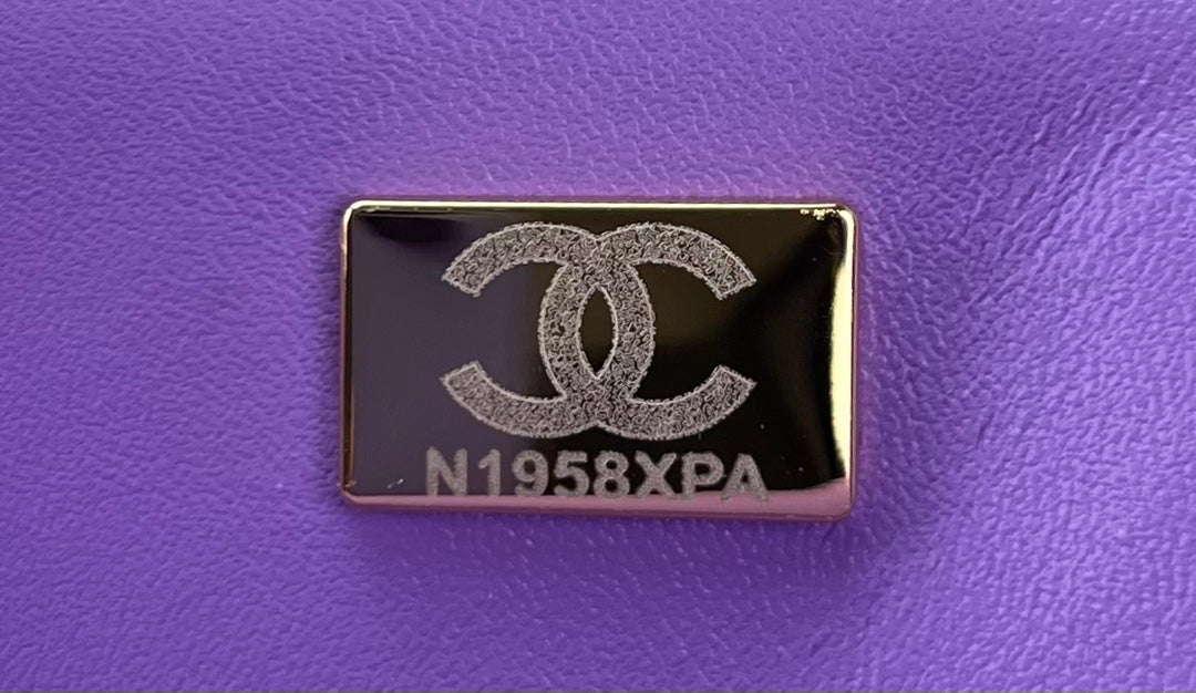 Chanel A01112 Classic Handbag Wool Tweed Gold-Tone Metal Purple