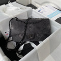 Chanel A01112 Classic Handbag Tweed Black