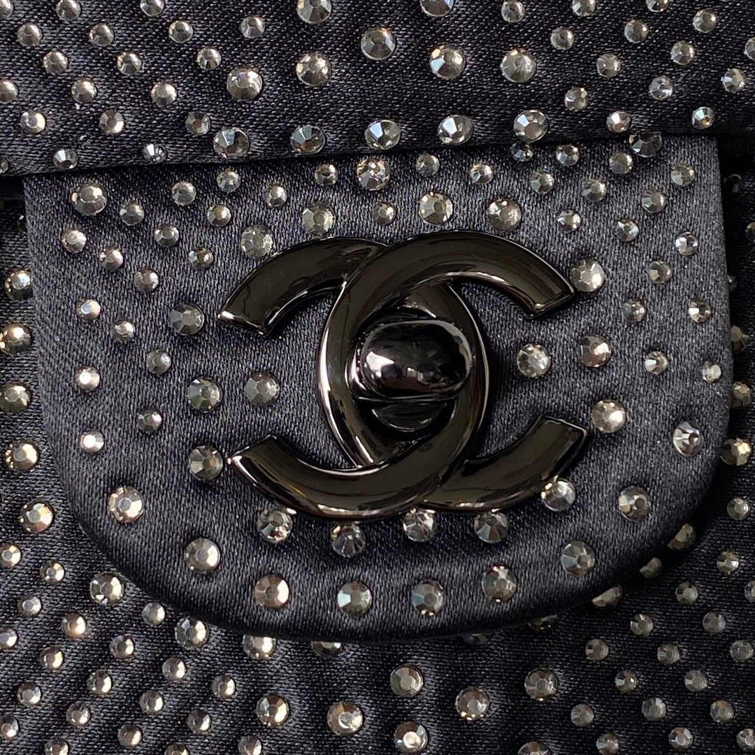 Chanel A01112 Classic Handbag Tweed Black