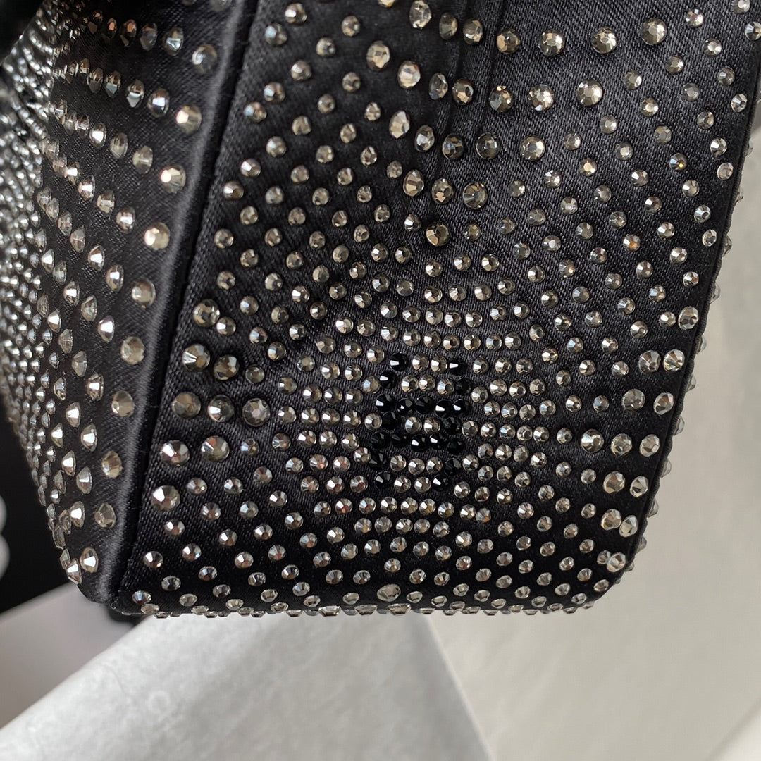 Chanel A01112 Classic Handbag Tweed Black