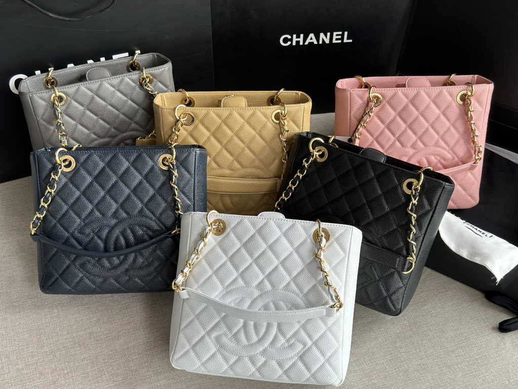 Chanel A50994 Matelasse PST Chain Tote Bag Calfskin Black