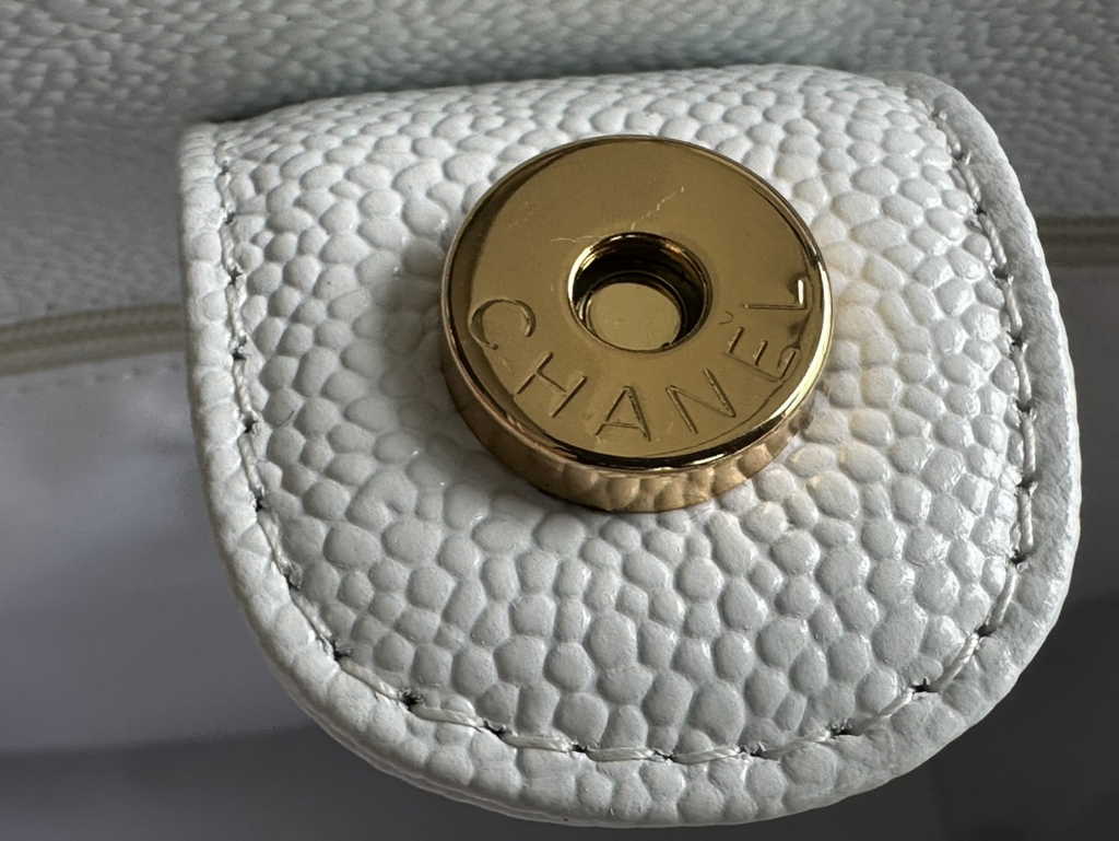 Chanel A50994 Matelasse PST Chain Tote Bag Calfskin White