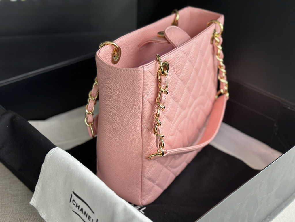 Chanel A50994 Matelasse PST Chain Tote Bag Calfskin Pink