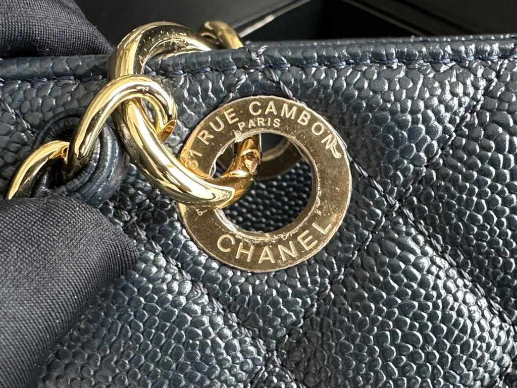 Chanel A50994 Matelasse PST Chain Tote Bag Calfskin Navy Blue