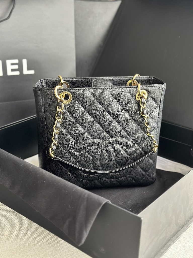 Chanel A50994 Matelasse PST Chain Tote Bag Calfskin Black