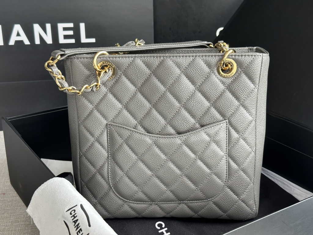 Chanel A50994 Matelasse PST Chain Tote Bag Calfskin Gray