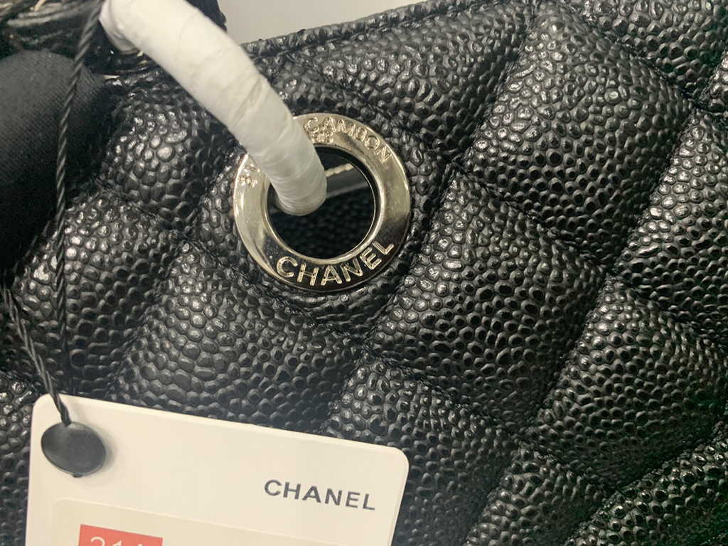 Chanel A50995 Matelasse GST Chain Tote Bag Calfskin Black Silver