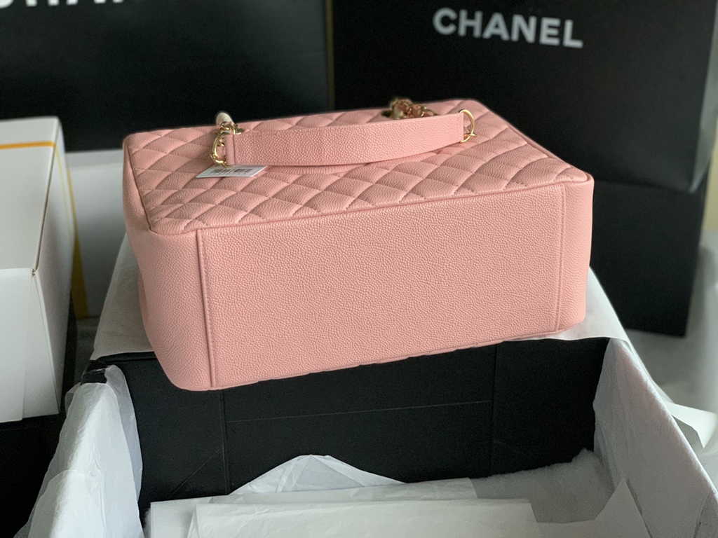 Chanel A50995 Matelasse GST Chain Tote Bag Calfskin Pink Gold