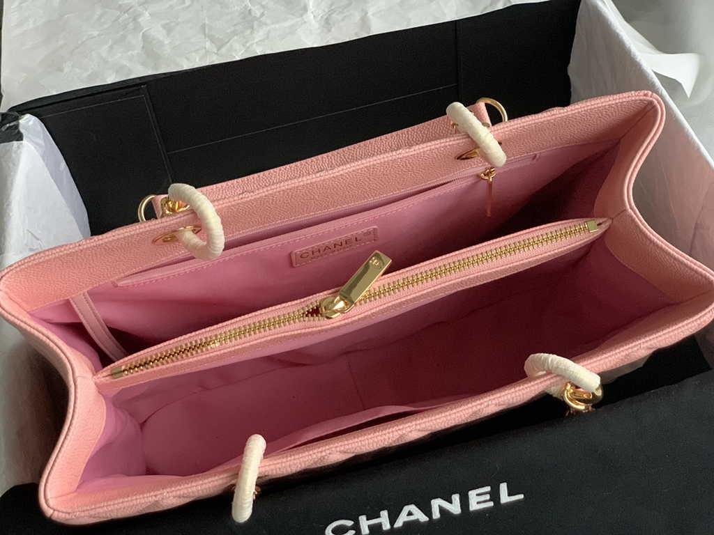 Chanel A50995 Matelasse GST Chain Tote Bag Calfskin Pink Gold
