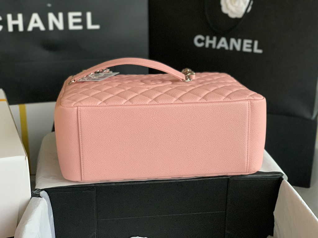 Chanel A50995 Matelasse GST Chain Tote Bag Calfskin Pink Silver