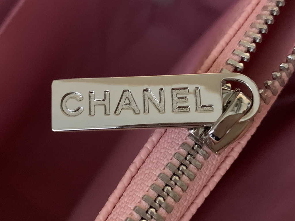 Chanel A50995 Matelasse GST Chain Tote Bag Calfskin Pink Silver