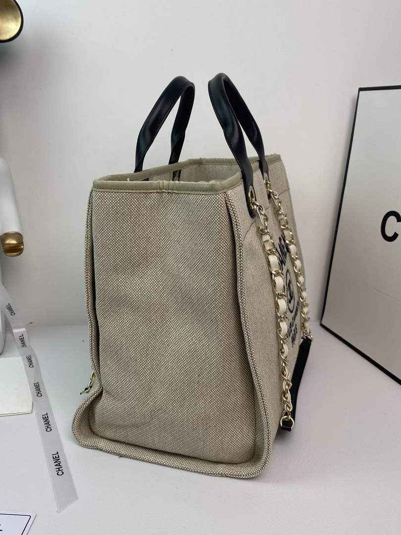 Chanel A66941 Large Shopping Bag A93786 Clothing beige with black