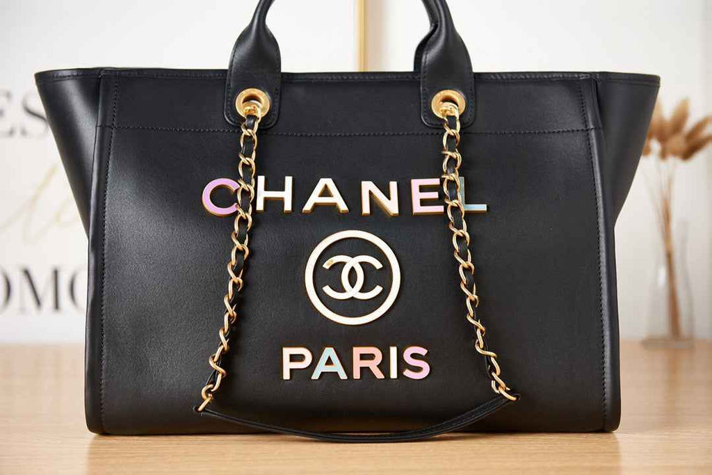 Chanel A66941 Large Shopping Tote Bag Calfskin Black
