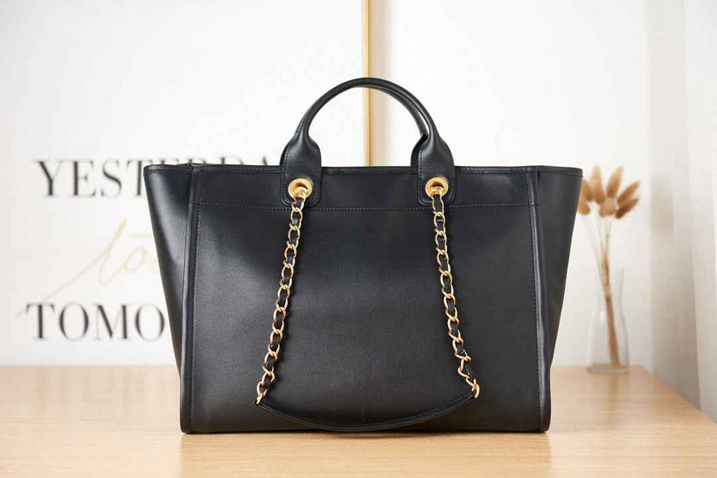 Chanel A66941 Large Shopping Tote Bag Calfskin Black