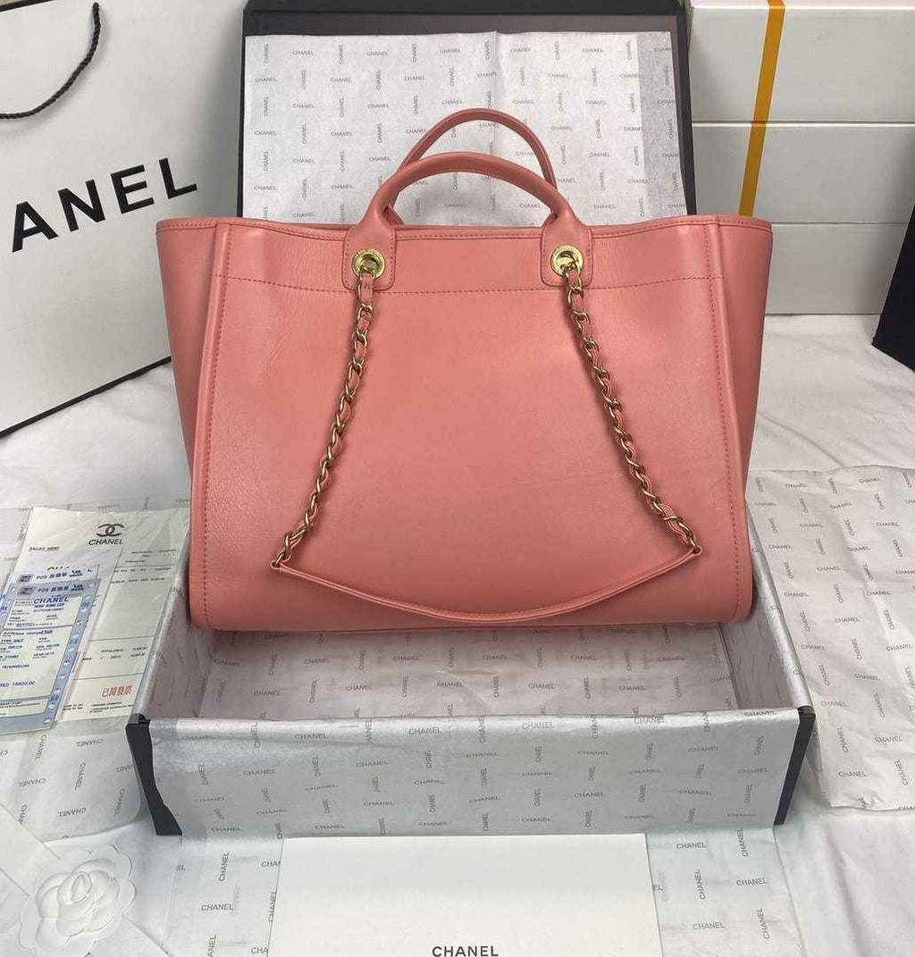 Chanel A66941 Large Shopping Tote Bag Calfskin Pink
