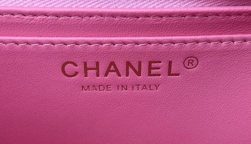 Chanel A69900 Mini Flap Bag Pink Tweed Gold-Tone Metal