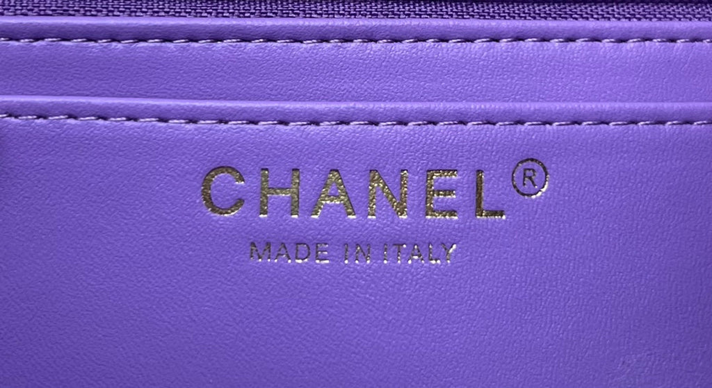 Chanel A69900 Mini Flap Bag Purple Tweed Gold-Tone Metal