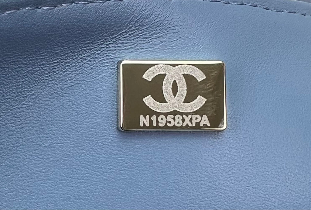 Chanel A69900 Mini Flap Bag Denim-Tone Metal Blue