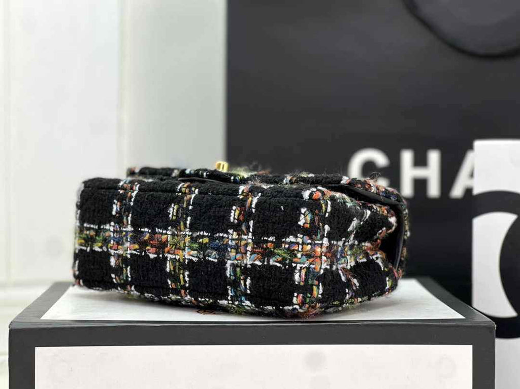 Chanel A69900 Mini Flap Bag Black Tweed Gold-Tone Metal