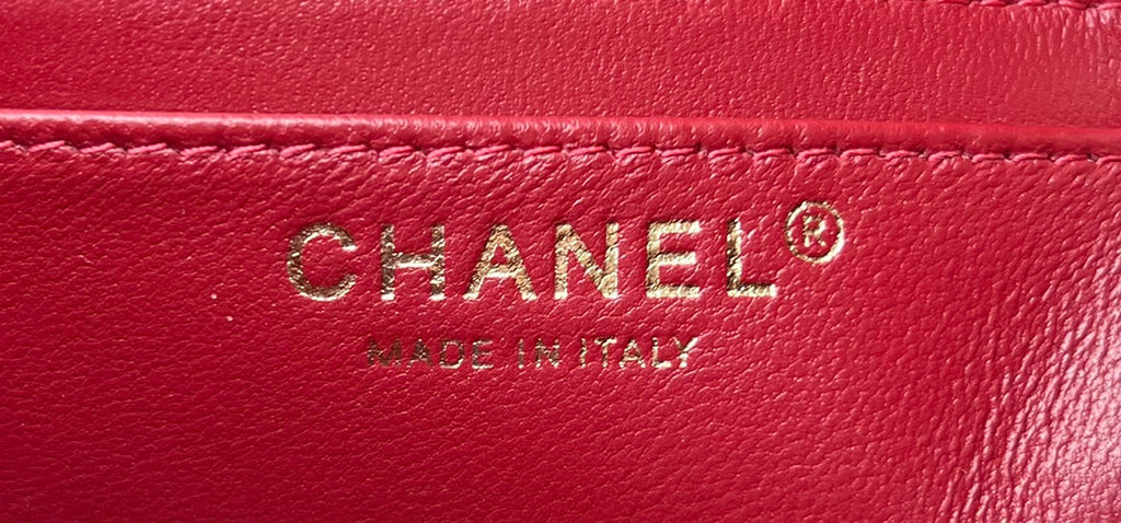 Chanel A69900 Mini Flap Bag Red Tweed Gold-Tone Metal