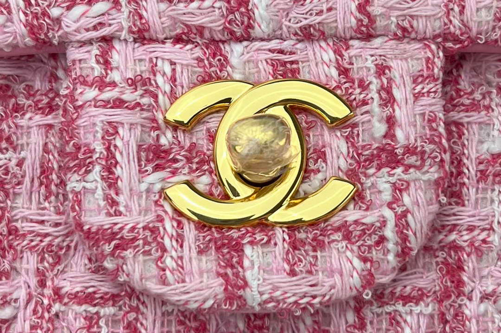 Chanel A69900 Mini Flap Bag Pink Tweed Gold-Tone Metal