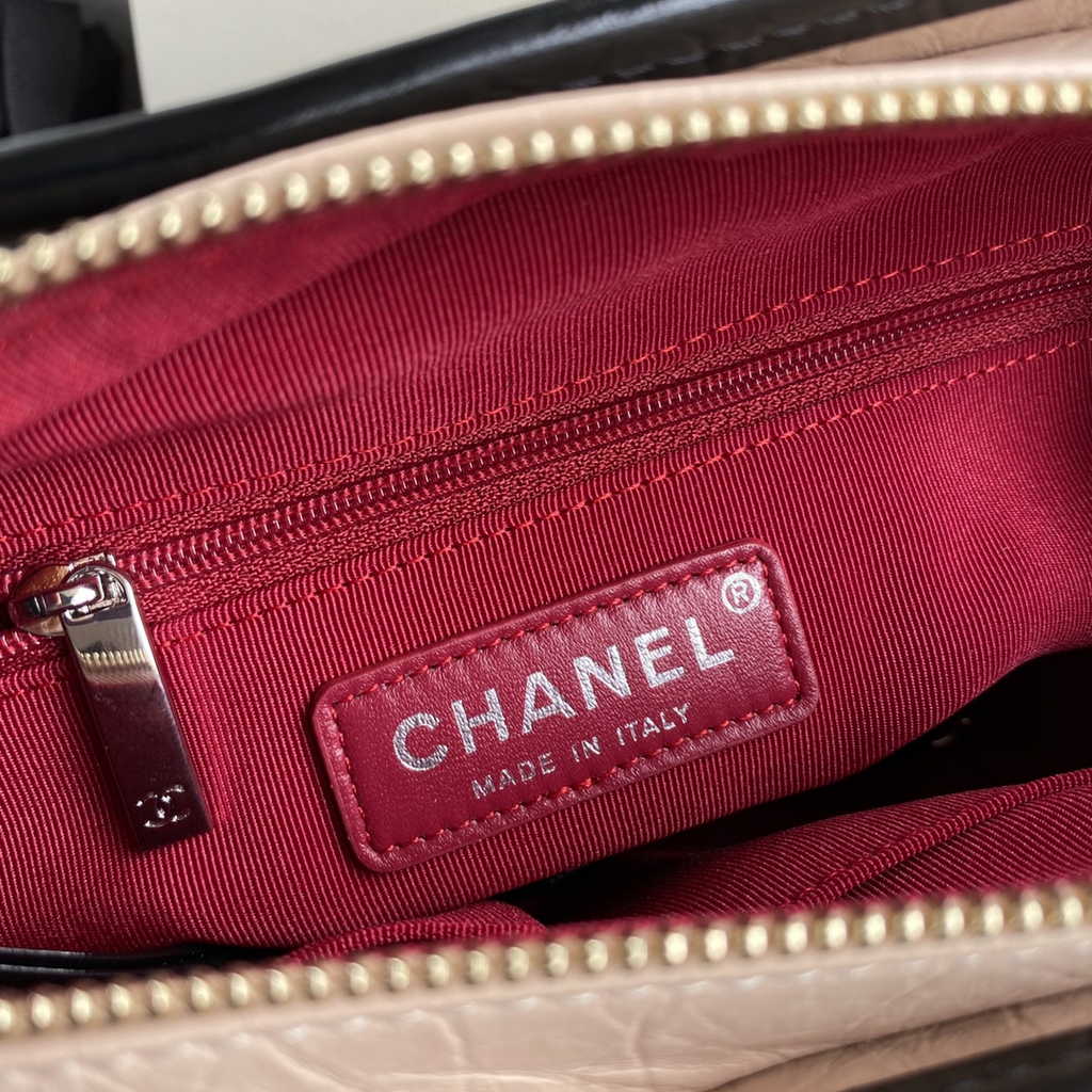 Chanel A91810 Gabrielle Mini Hobo Bag Leather Apricot