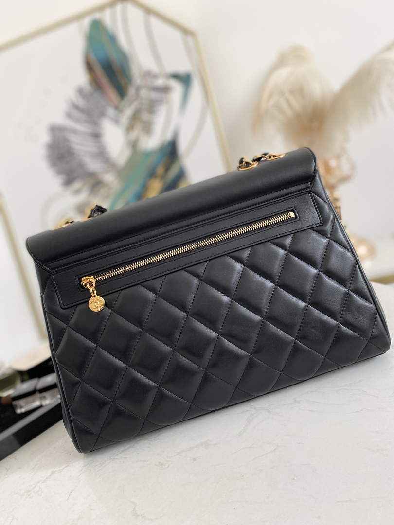 Chanel A92233 Flap Shoulder bag Lambskin Black