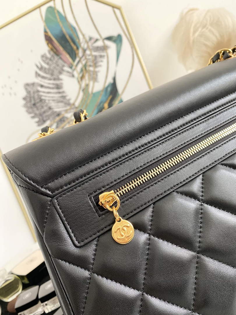 Chanel A92233 Flap Shoulder bag Lambskin Black