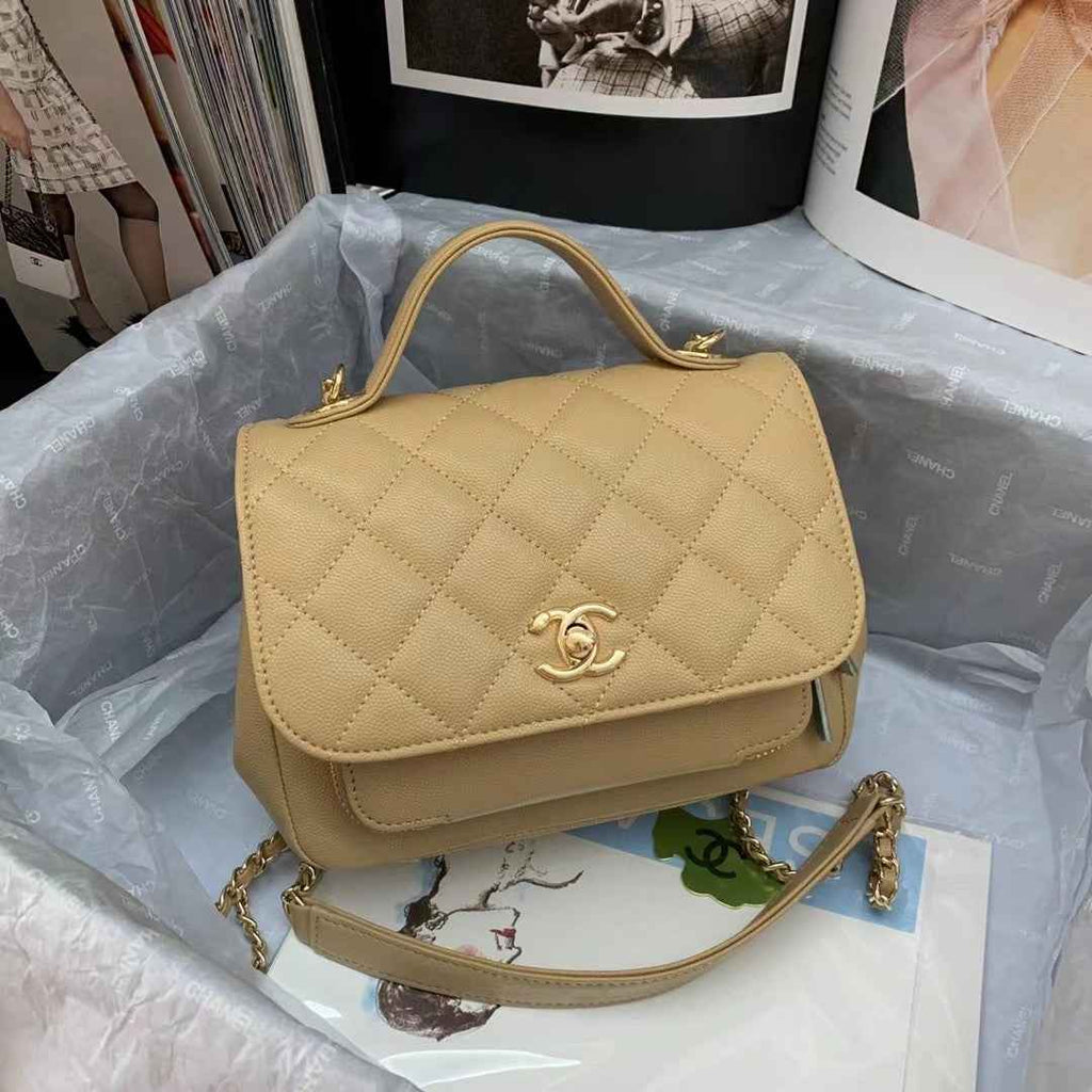 Chanel A93608 Messenger Bag Calfskin Gold Hardware Aprcot